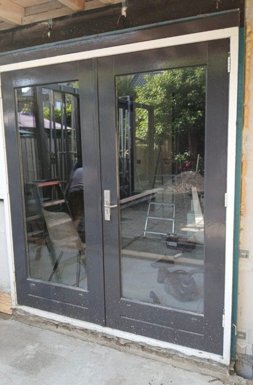 Tuindeuren openslaande deuren
Met kozijn hardhout
Dubbelglas, Doe-het-zelf en Verbouw, Kozijnen en Schuifpuien, Deurkozijn, Ophalen of Verzenden