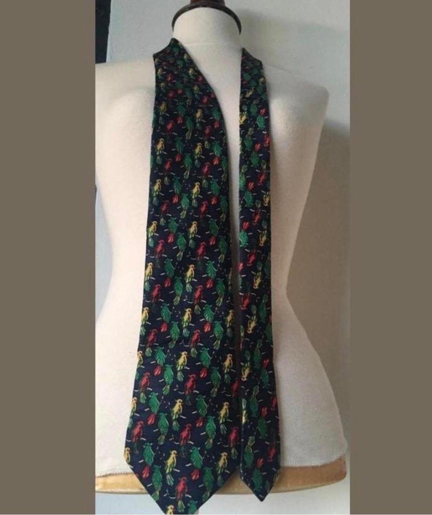 Prachtige nieuwe Pierre Morin stropdas met papegaaienprint, Kleding | Heren, Kostuums en Colberts, Ophalen of Verzenden, Nieuw