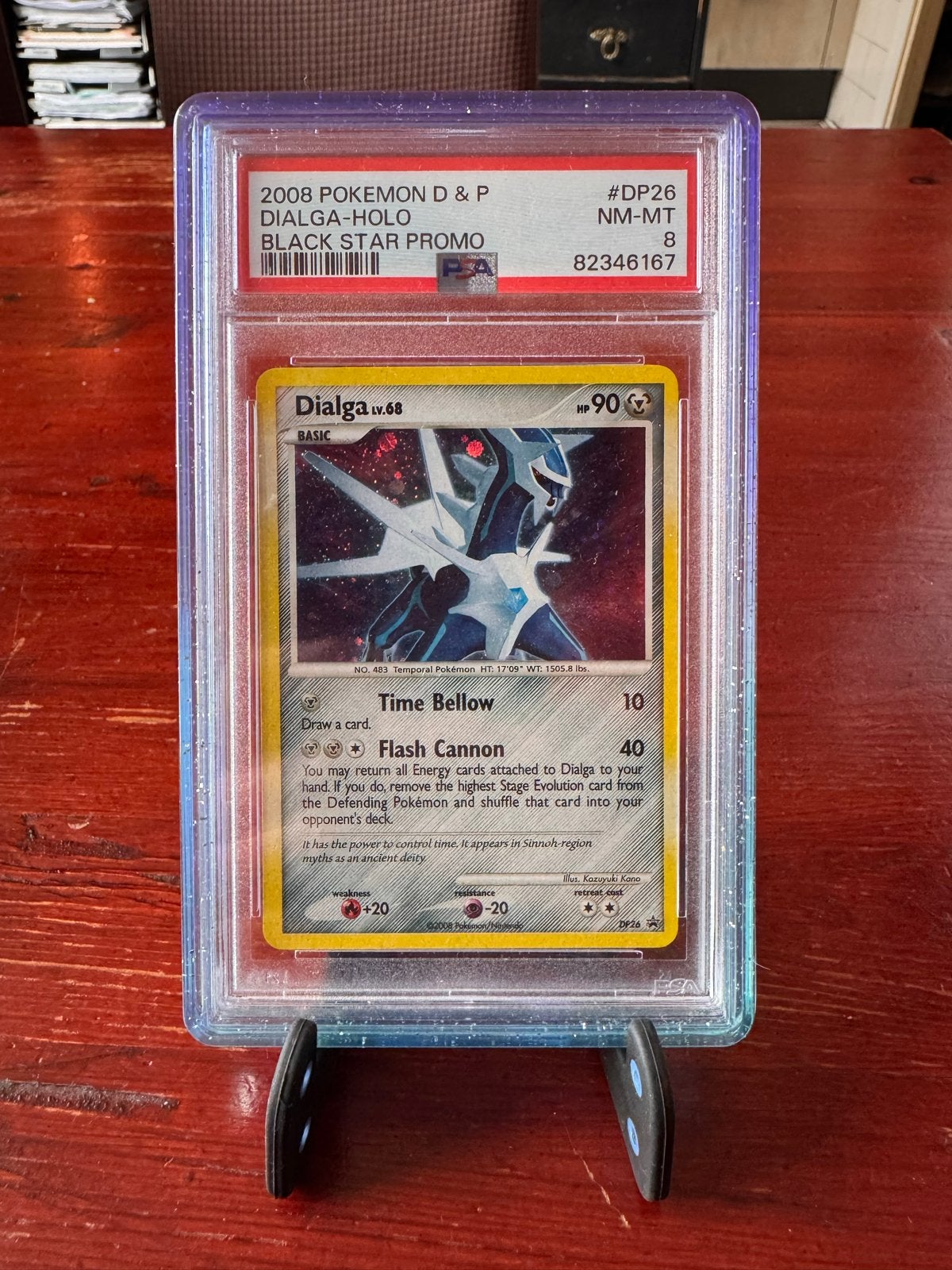 2008 Pokemon D&P Dialga SWIRL POP 51, Ophalen, Zo goed als nieuw, Losse kaart, Foil