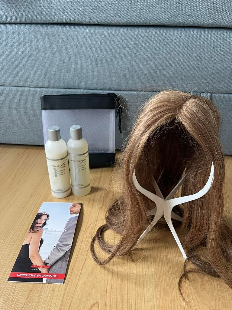 Haarstuk donkerblond, Ophalen, Zo goed als nieuw, Pruik of Haarverlenging