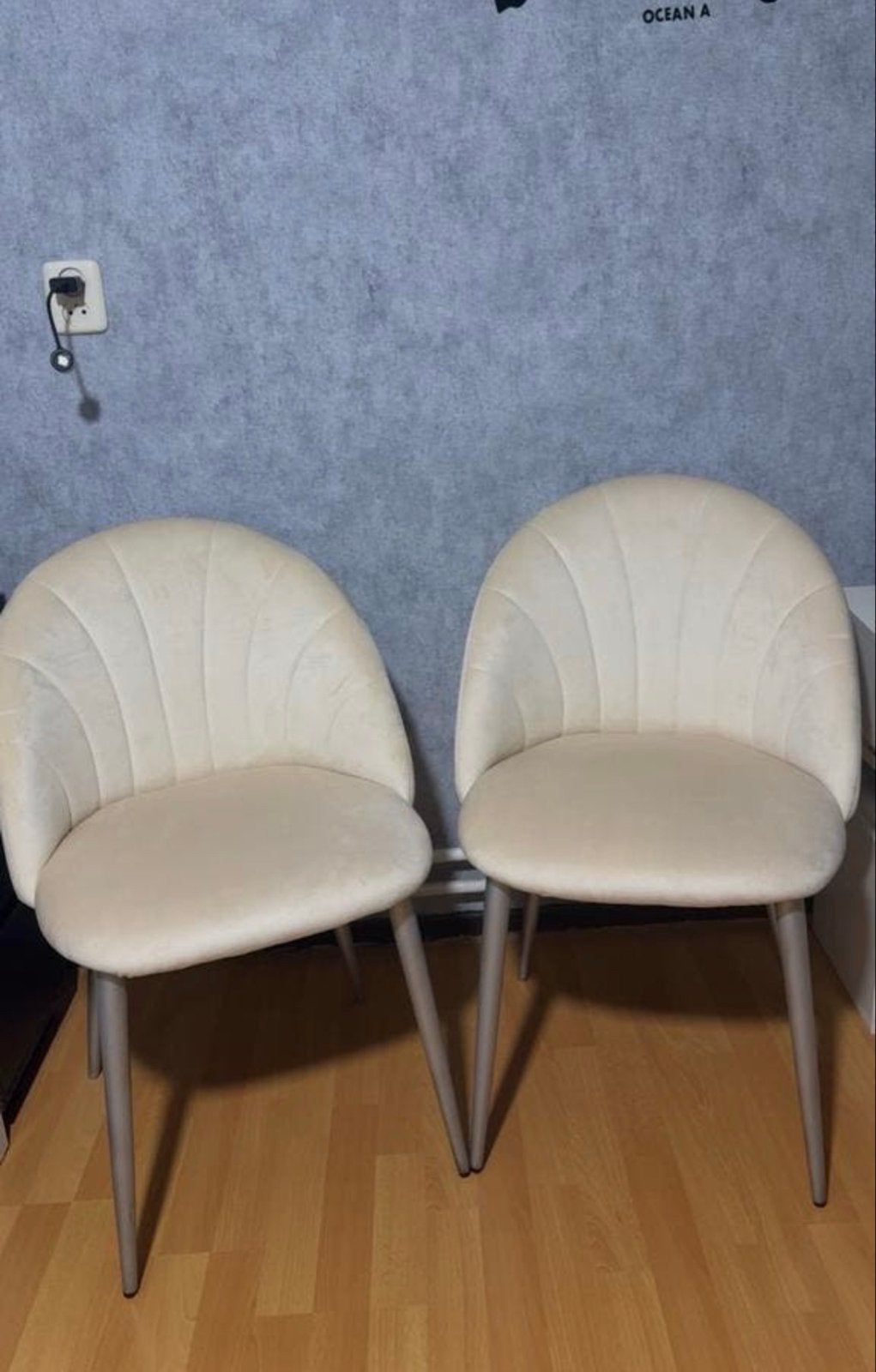 Set van 2 Crèmekleurige stoelen, Ophalen, Gebruikt, Twee, Overige kleuren