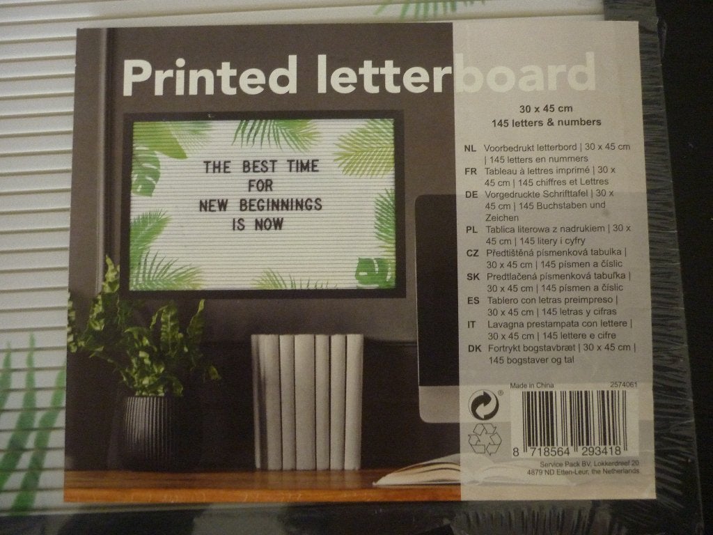 printed letterbord / jungle spreukbord / memobord zwart, Met ophangmogelijkheid, Overige typen, Nieuw, Ophalen of Verzenden