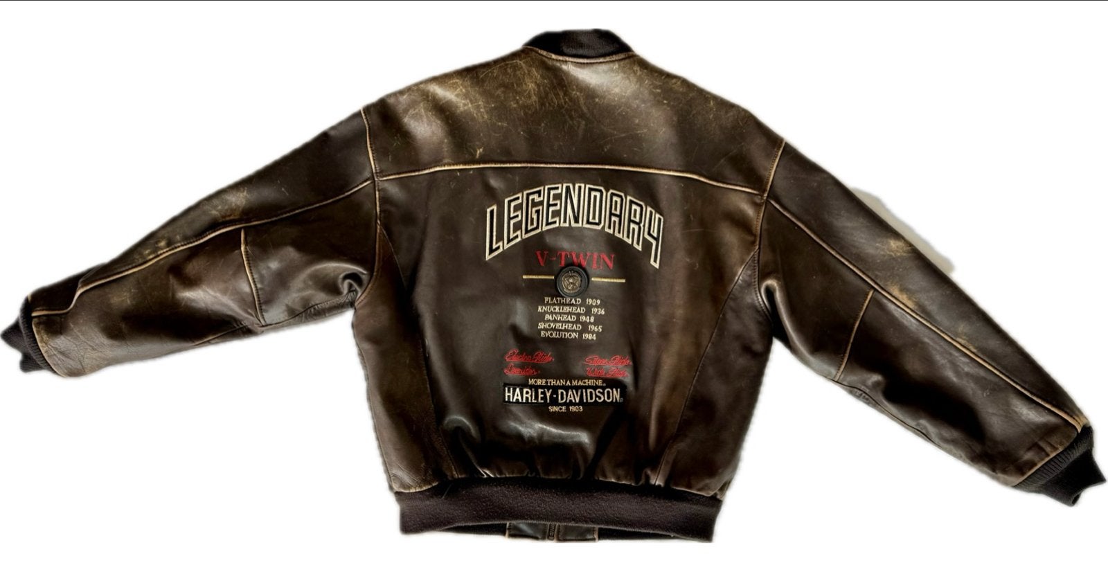 Vintage Harley-Davidson Leren Bomberjack - Maat L, Ophalen of Verzenden, Tweedehands, Heren, Jas | leer