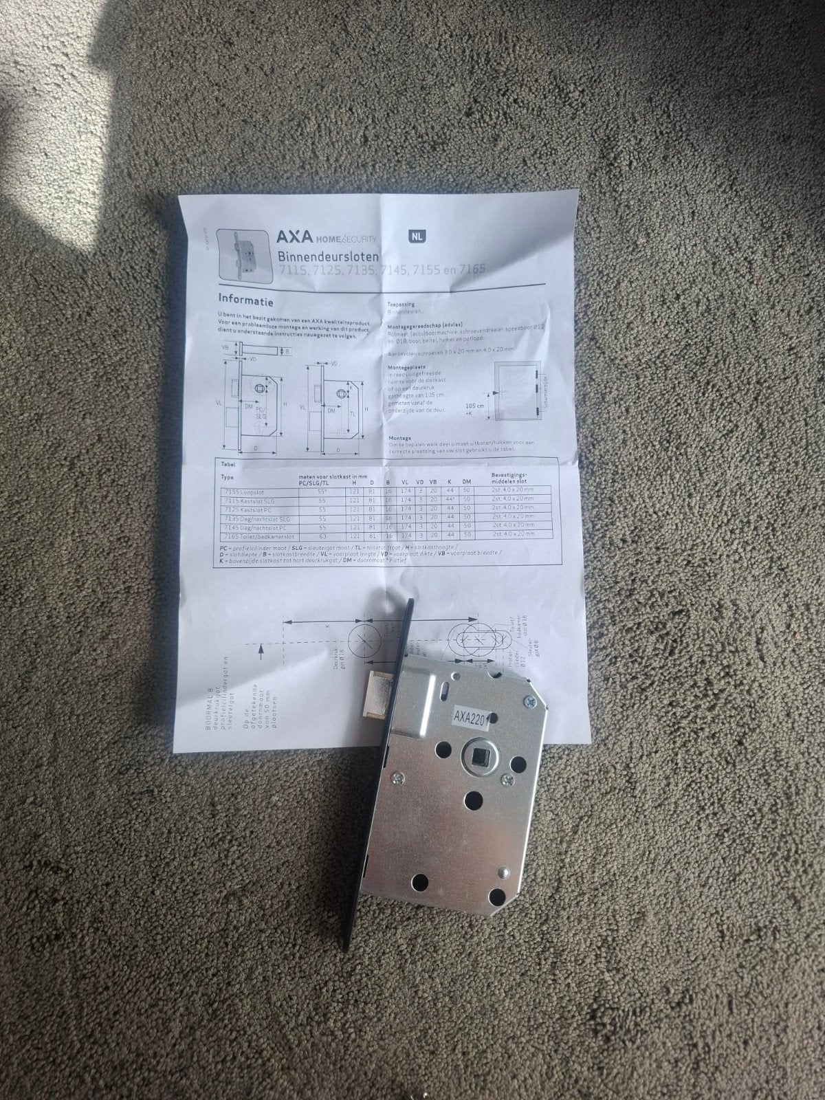 4 x AXA magnetisch binnendeurslot, Doe-het-zelf en Verbouw, Hang- en Sluitwerk, Ophalen of Verzenden, Nieuw, Slot