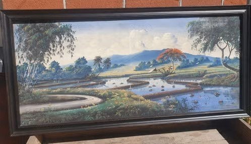 Groot Schilderij Indonesië Supanggih Endarjanto java, Antiek en Kunst, Ophalen