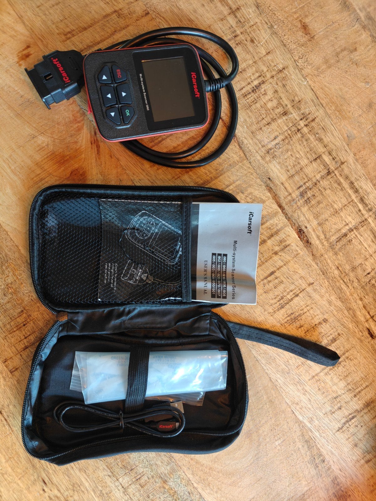 iCarsoft i980 Mercedes OBD2 scanner zgan, Ophalen of Verzenden, Zo goed als nieuw