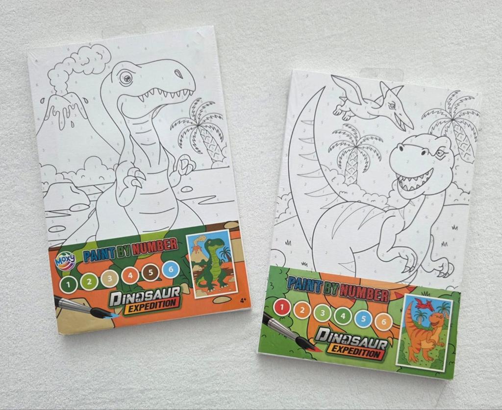 Houten canvas met dinosaurus om in te kleuren, Ophalen of Verzenden, Nieuw