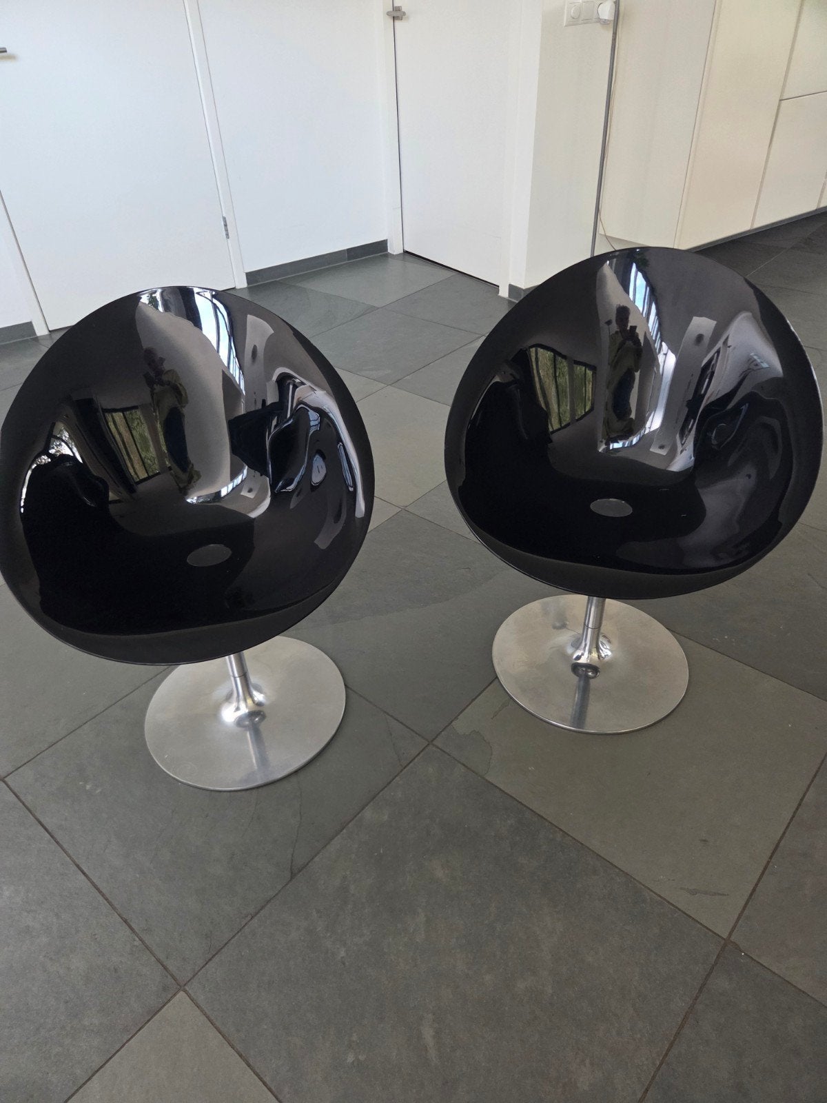 Kartell Eros Kuipstoelen - Zwart, 80cm hoog, Ophalen, Twee, Zwart, Zo goed als nieuw