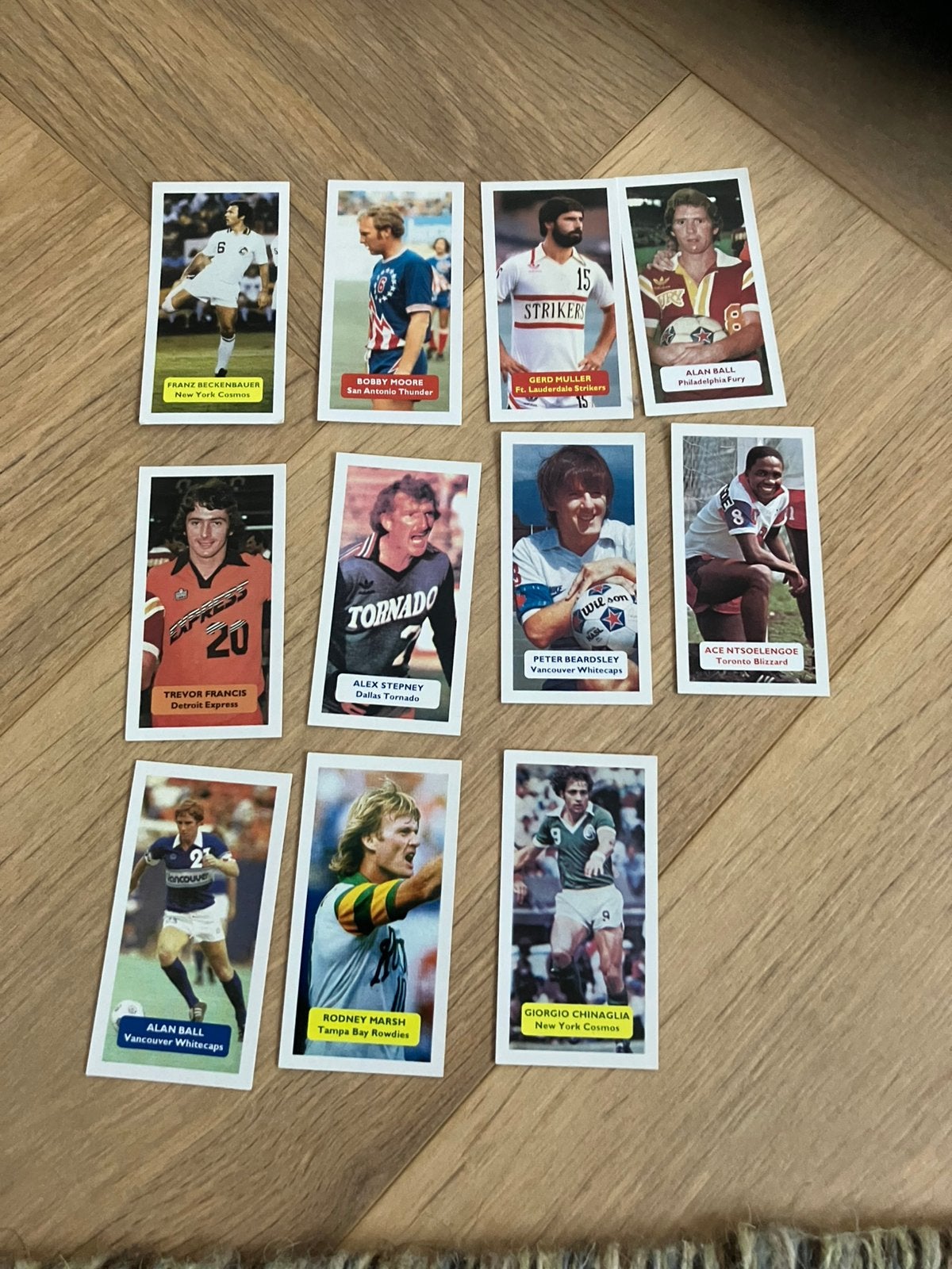 Score footballcards panini like Beckenbauer ea, Ophalen of Verzenden, Nieuw, Buitenlandse clubs, Poster, Plaatje of Sticker