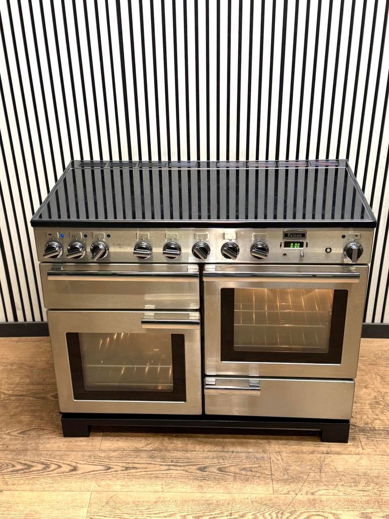 Luxe Falcon de Luxe Fornuis INDUCTIE RVS met 3 ovens 110 cm, Witgoed en Apparatuur, Fornuizen, Fornello Esperta, Refurbished, Ophalen of Verzenden