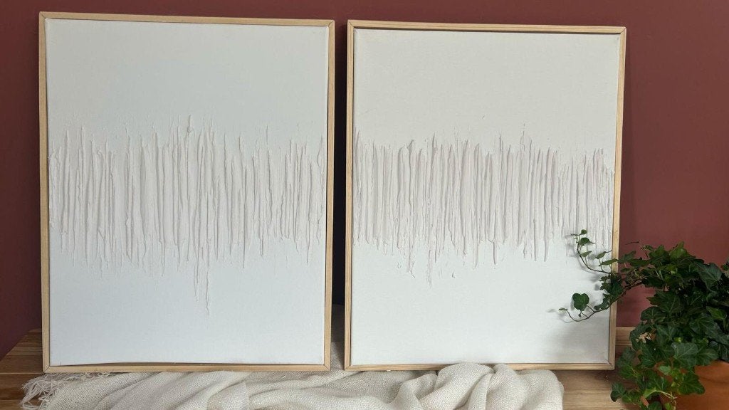 2x schilderijen, abstracte kunst - handgemaakt, textured art, Ophalen of Verzenden