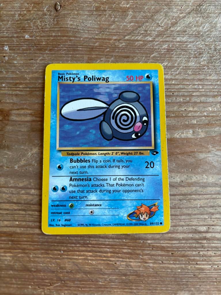 Misty's Poliwag Pokémon Gym Challenge Kaart, Ophalen of Verzenden, Gebruikt, Losse kaart