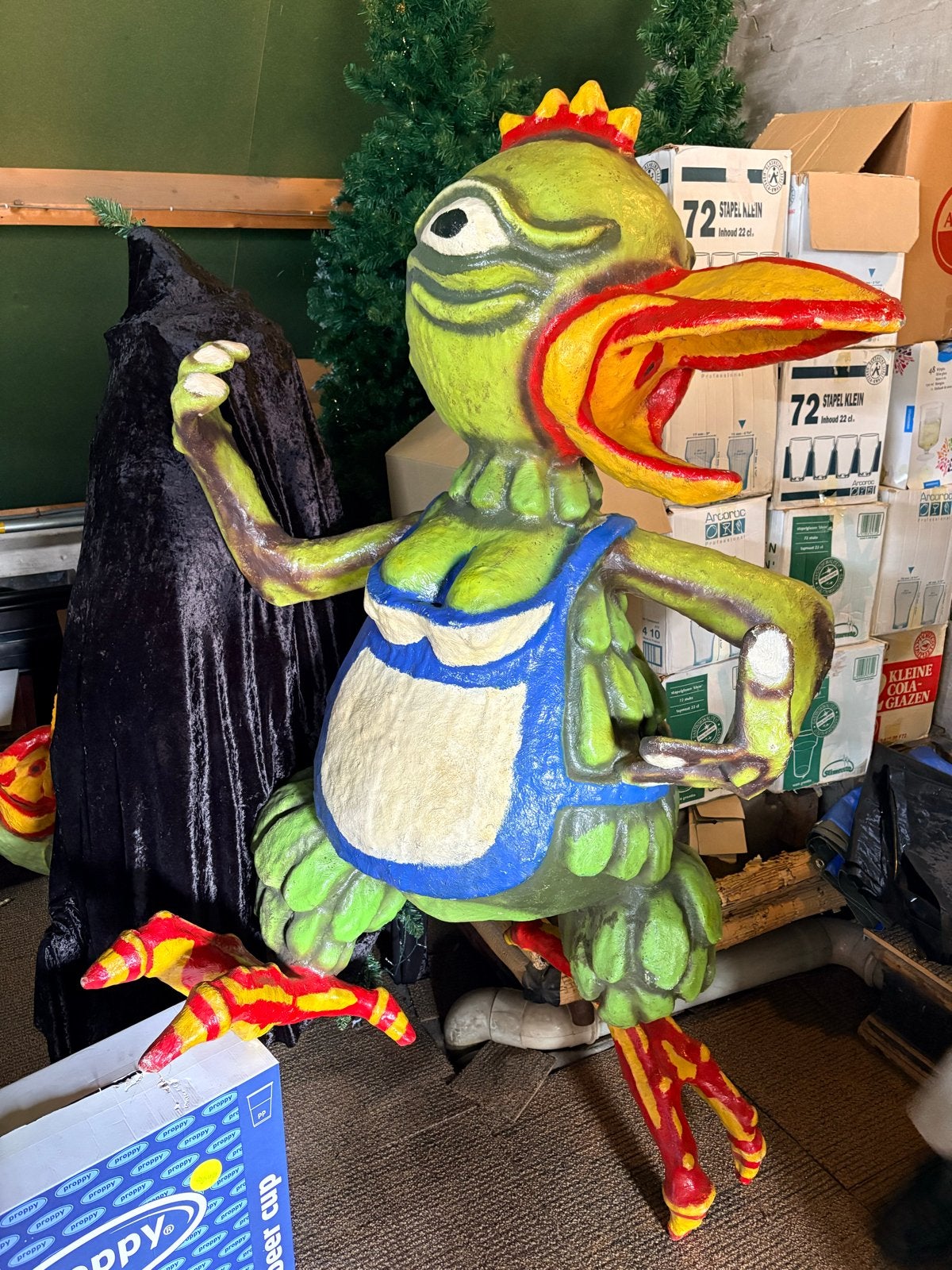 4 polyester carnavals poppen, 1.90m, weerbestendig, Ophalen, Gebruikt, Versiering, Carnaval
