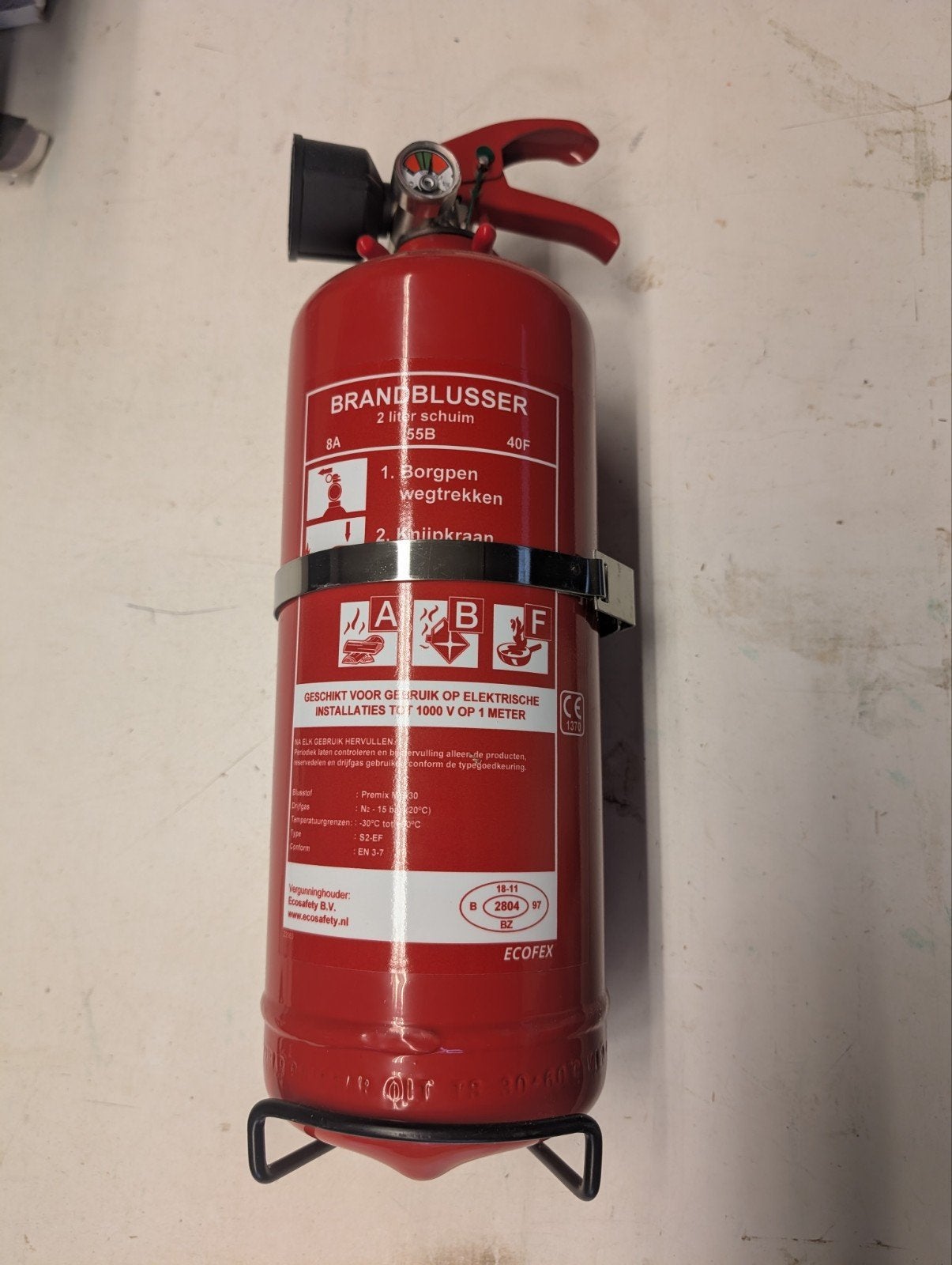 Brandblusser 2 liter schuim - Ecofex, Ophalen, Zo goed als nieuw, Brandblusser
