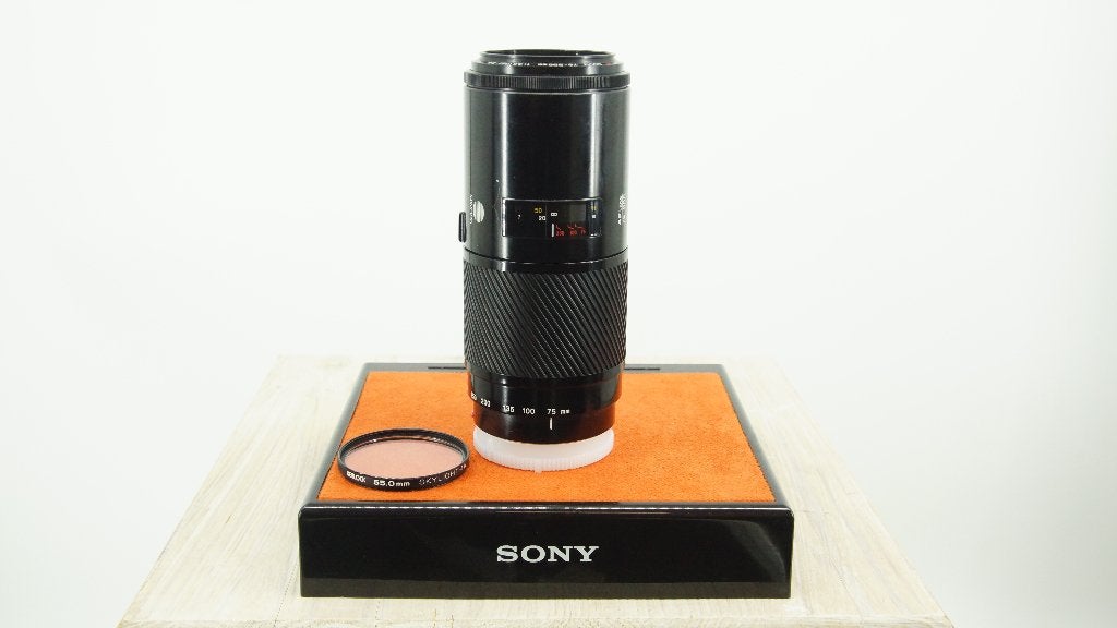 Minolta 75-300mm telelens sony a Beercan, met garantie!, Audio, Tv en Foto, Zo goed als nieuw, 300 mm, Autofocus, Nvt