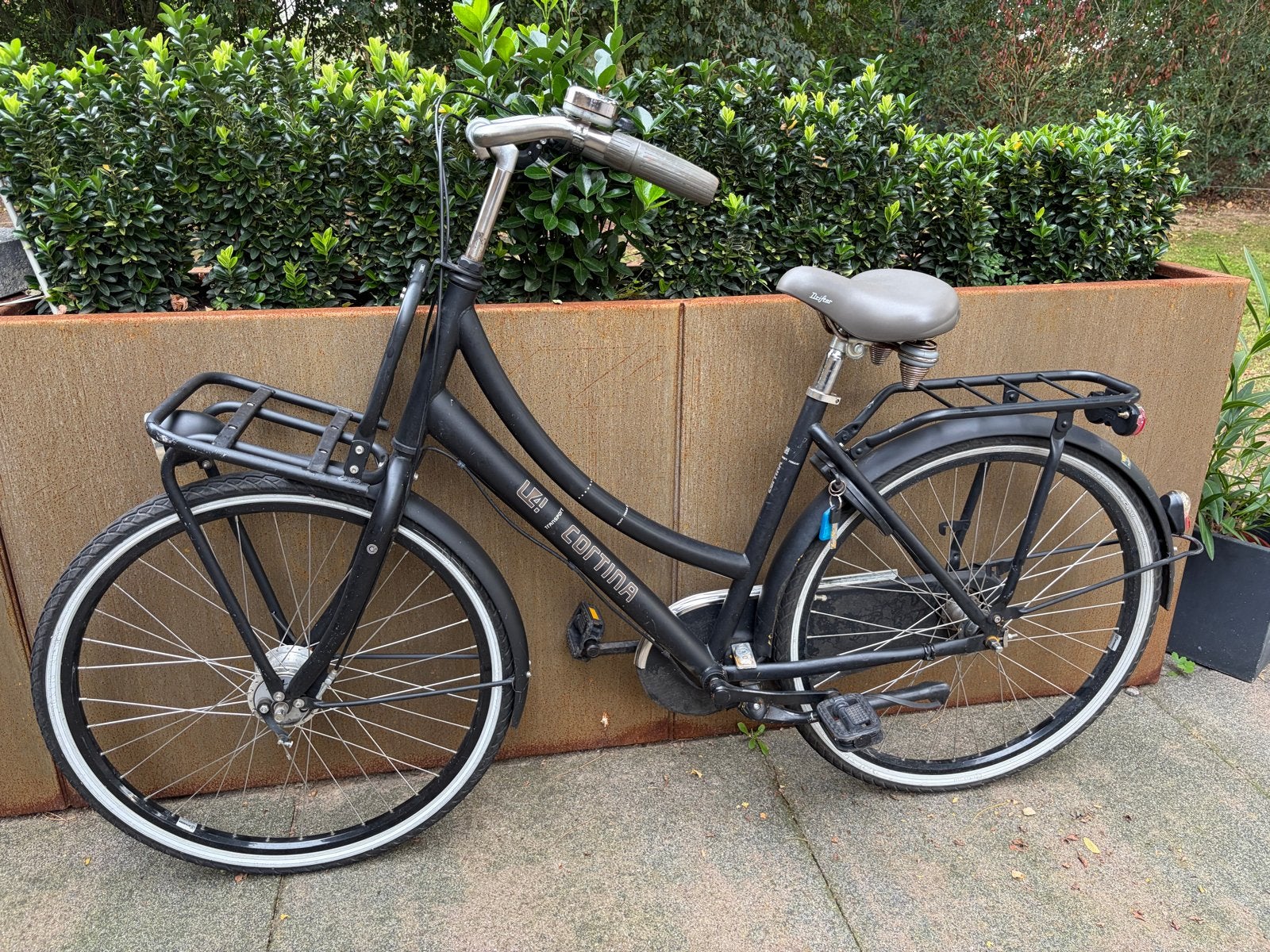 Cortina Transport U4 Dames/Meisjesfiets 26 inch Zwart, Versnellingen, Zo goed als nieuw, Minder dan 47 cm, Trommelrem
