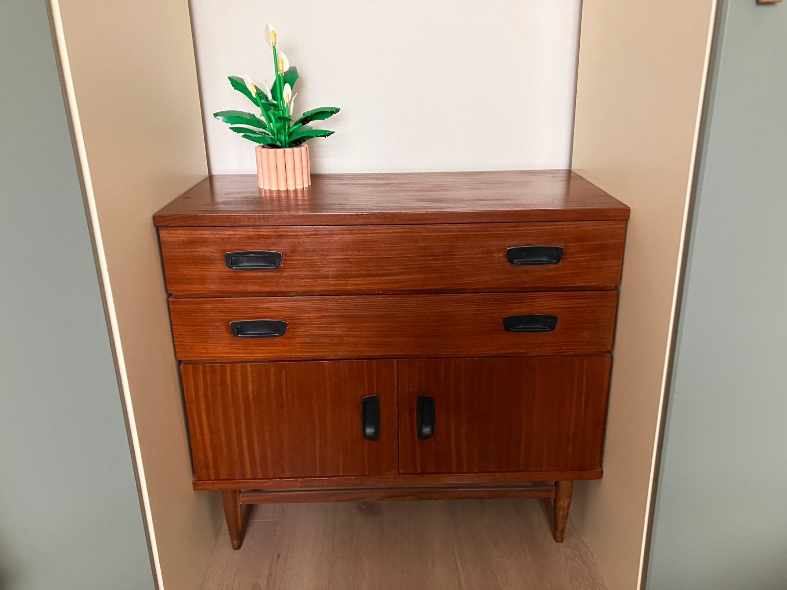 Vintage houten kastje / ladekast, Huis en Inrichting, Kasten | Ladekasten, Ophalen, Gebruikt, 50 tot 100 cm, 3 of 4 laden