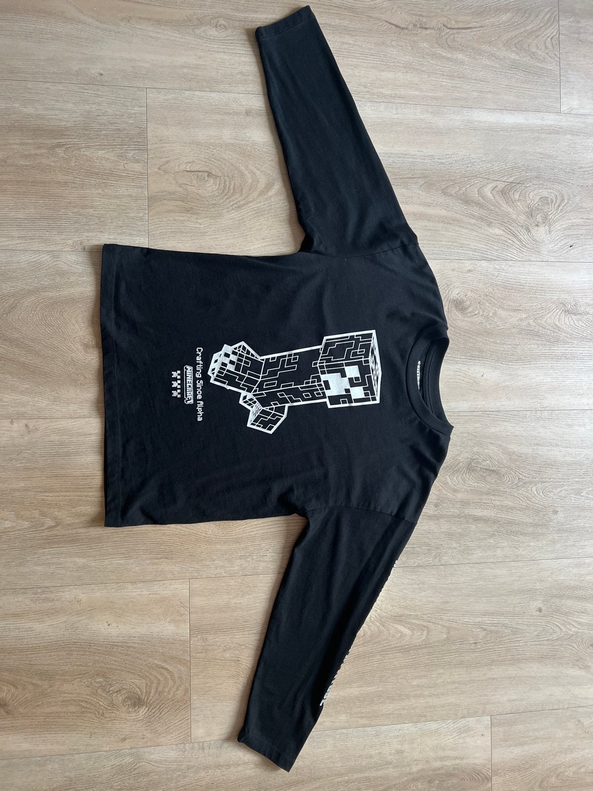NEXT Minecraft longsleeve zwart - maat 134, Kinderen en Baby's, Ophalen of Verzenden, Zo goed als nieuw, Jongen of Meisje, Shirt of Longsleeve