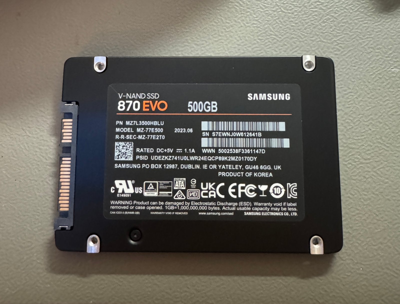 Samsung SSD 870 EVO 500GB (nieuwstaat), Computers en Software, Harde schijven, Intern, Ophalen of Verzenden, Zo goed als nieuw