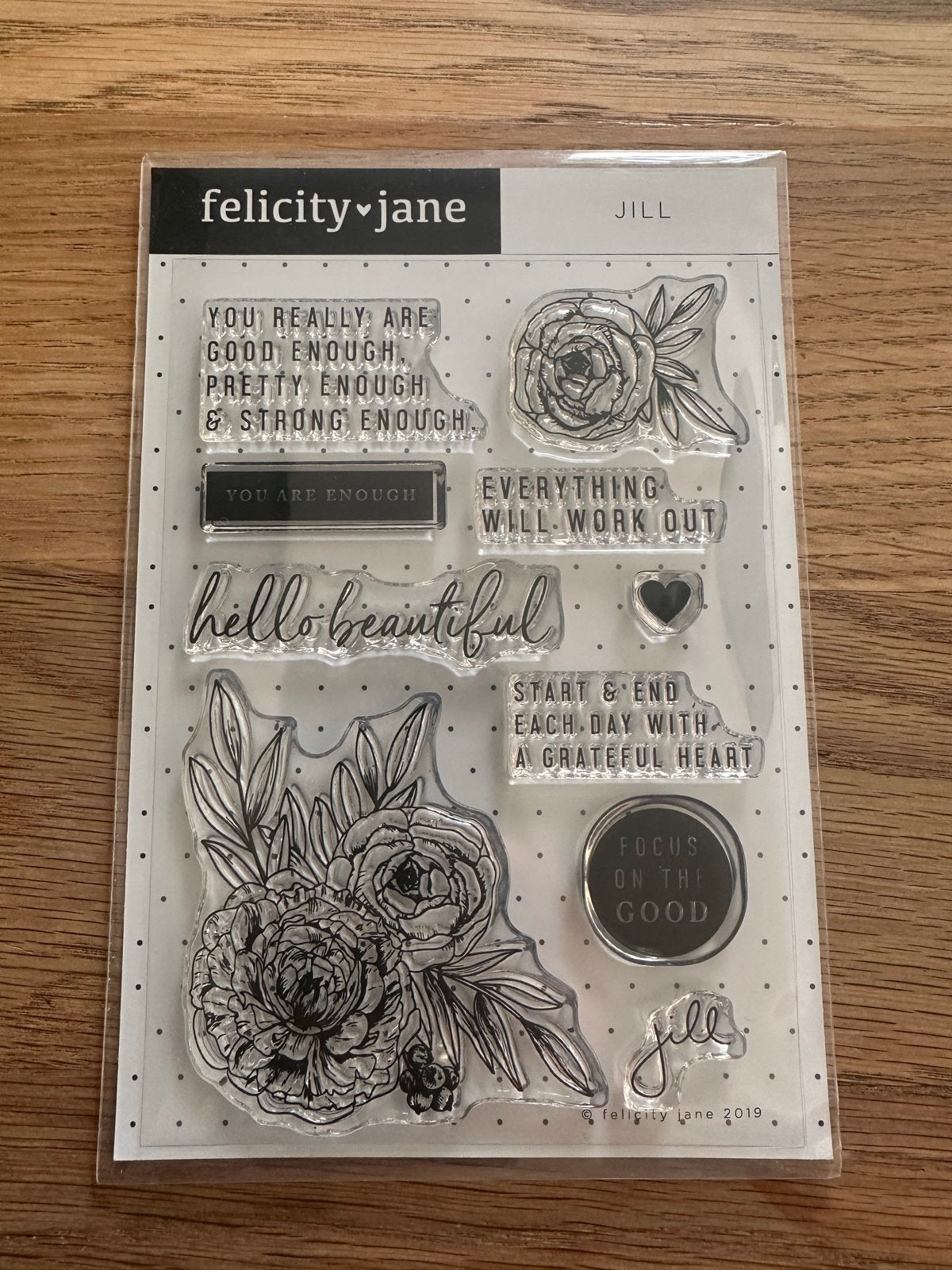 Felicity Jane Jill Clear Stempels - Bloemen & Teksten, Hobby en Vrije tijd, Verzenden, Nieuw, Natuur en Bloemen, Kunststof