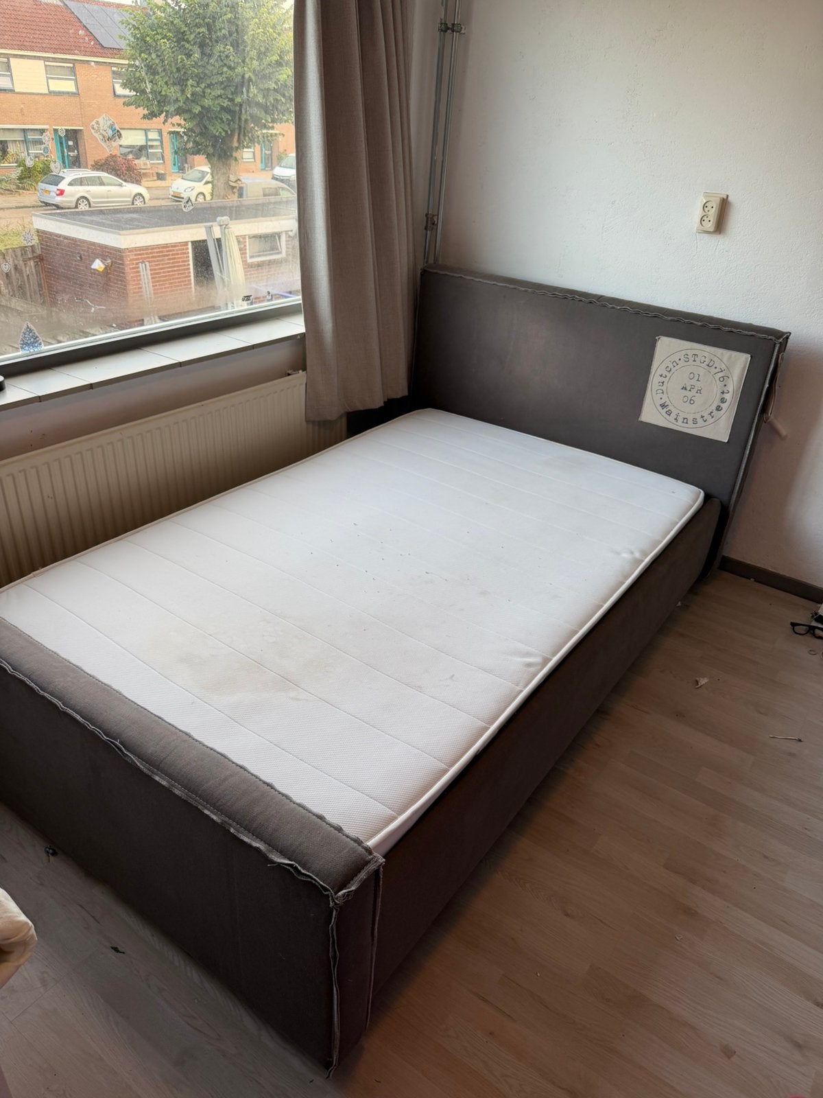 Boxspring 120x200, Huis en Inrichting, Ophalen, Zo goed als nieuw, Twijfelaar, 120 cm
