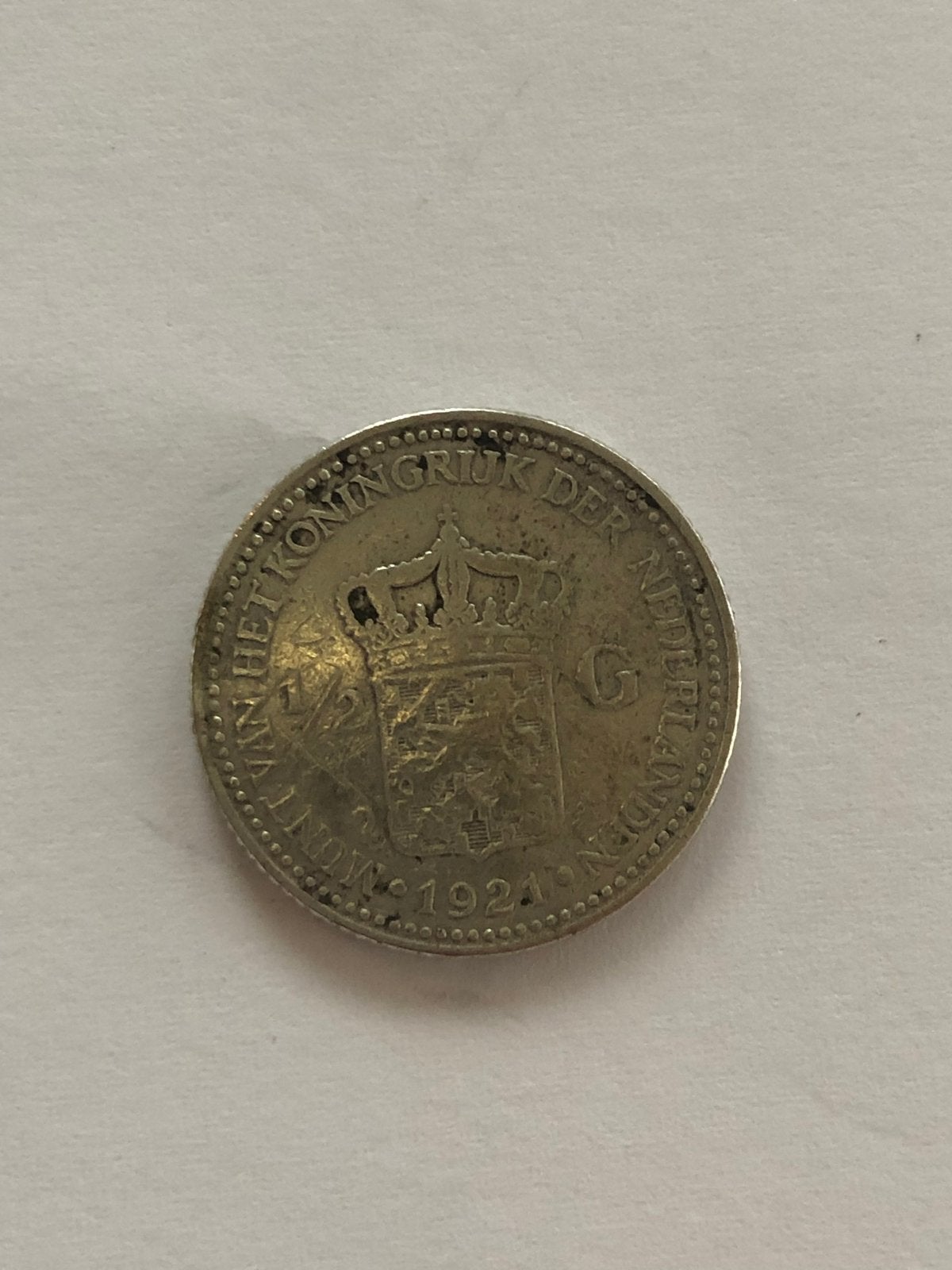 Zilveren 1/2 Gulden Koningin Wilhelmina 1921, Postzegels en Munten, ½ gulden, Zilver, Ophalen of Verzenden, Koningin Wilhelmina
