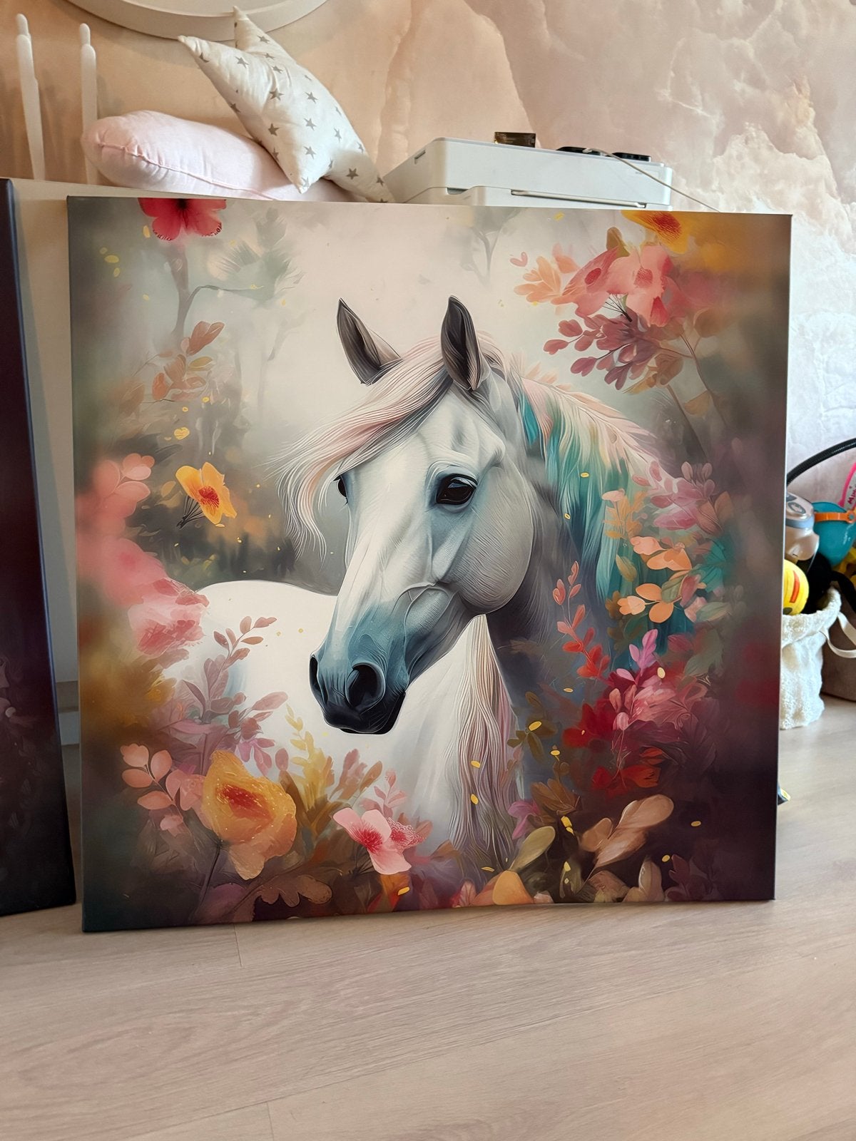 Prachtige paarden canvas schilderijen - Set van 2, Ophalen, Zo goed als nieuw, Schilderij, 75 tot 100 cm