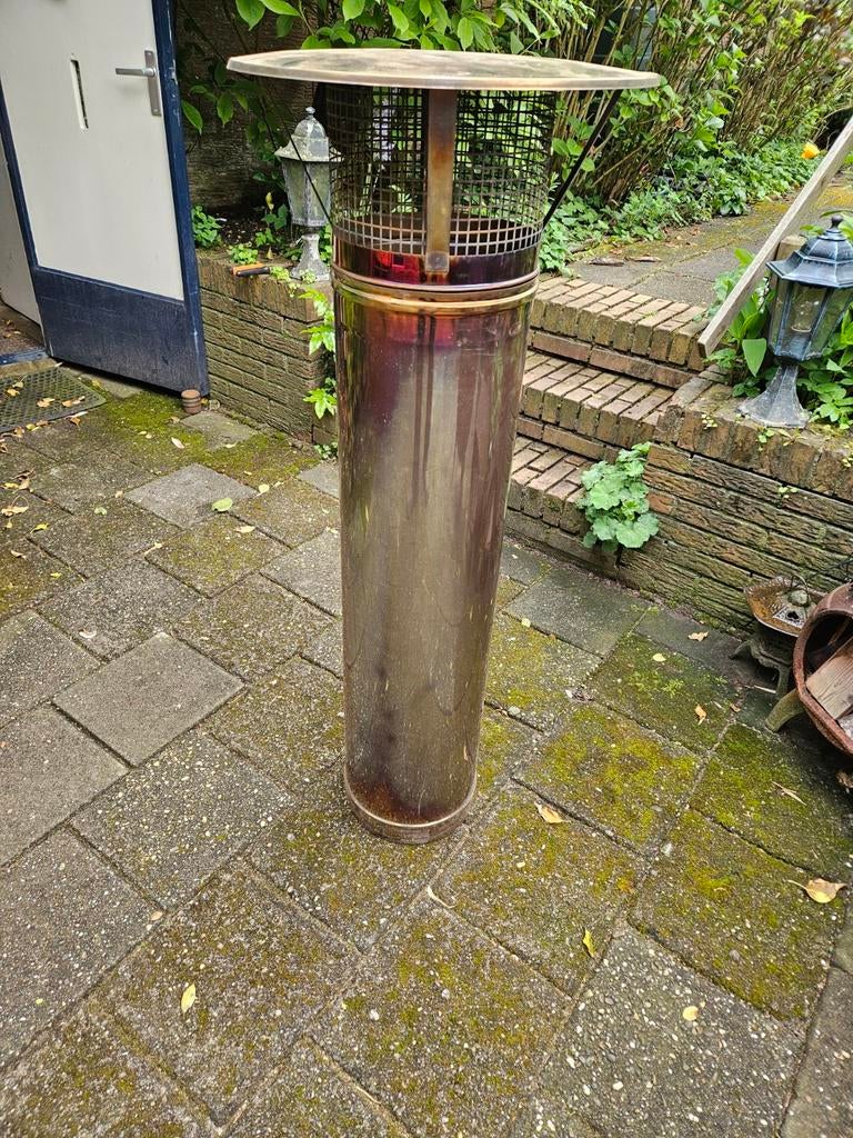 Openhaard afvoerpijp met vonkenvanger diameter 25 cm en 120, Ophalen, Gebruikt, Hout, Houtkachel