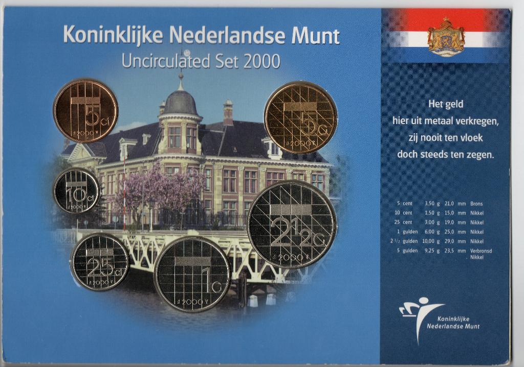 Uncirculated Set 2000, Verzenden, Koningin Beatrix, Euro's