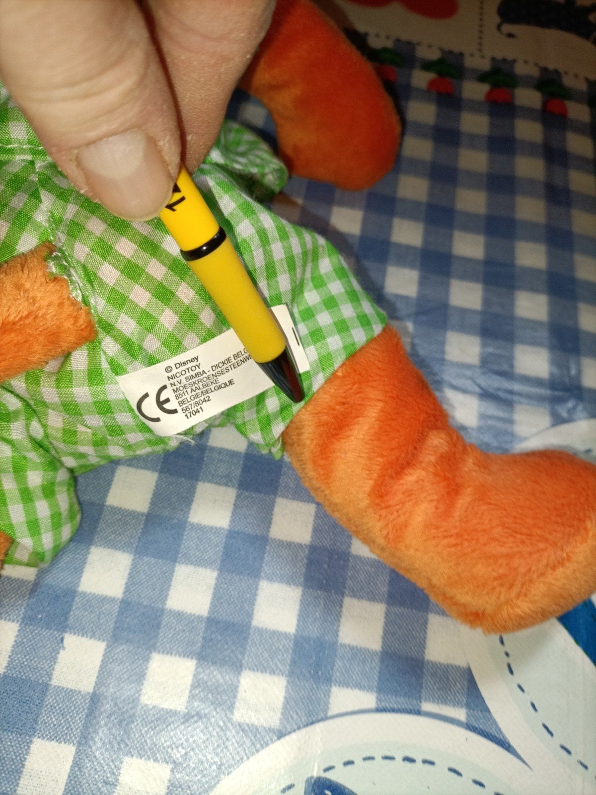 Teigetje knuffel met groene pyama Disney Nicotoy, Ophalen of Verzenden, Zo goed als nieuw, Overige typen