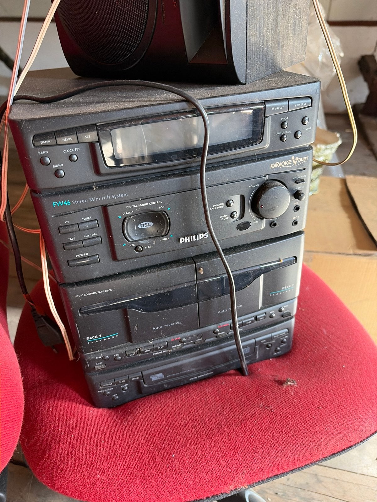 Philips FW46 Stereo Mini Hifi Systeem ( werkend ), Philips, Gebruikt, Cassettedeck, Ophalen of Verzenden