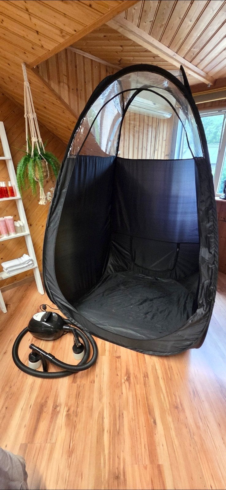Spray Tanning Tent/Cabine Zwart met Spray Tan Machine, Ophalen, Gebruikt