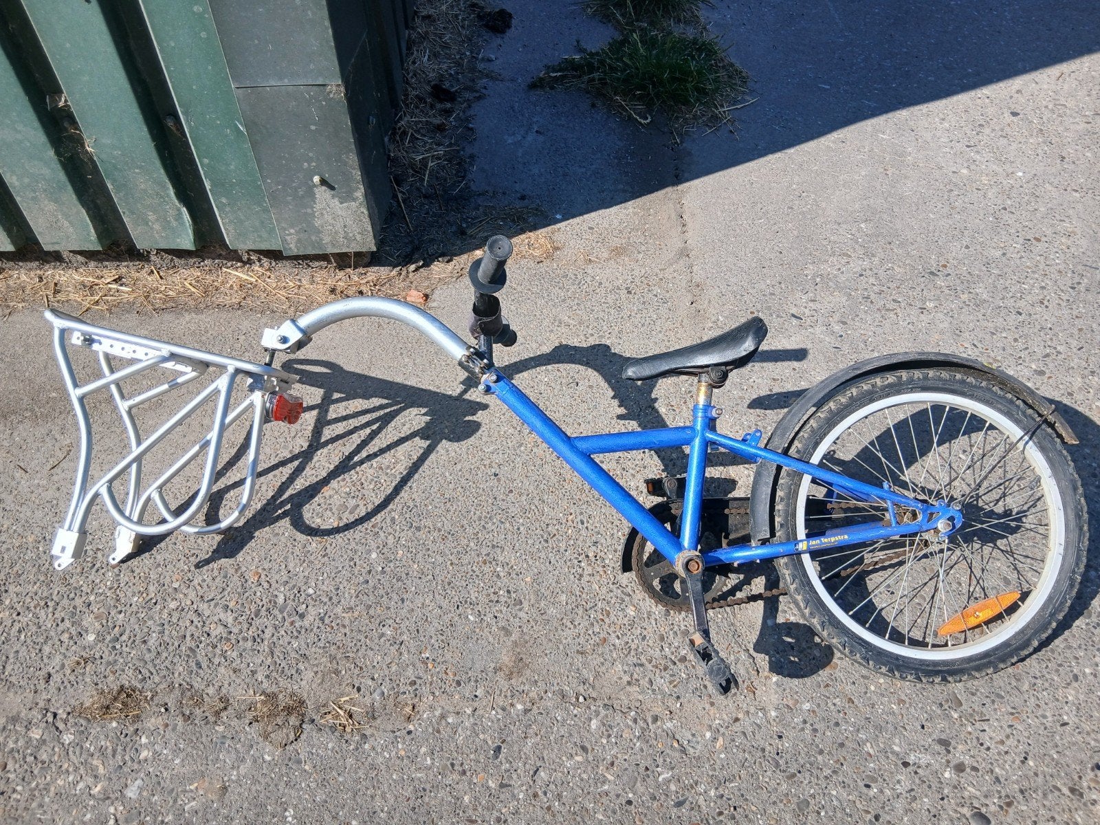 Aanhangfiets  kleur blauw, Ophalen, Gebruikt, Aanhangfiets
