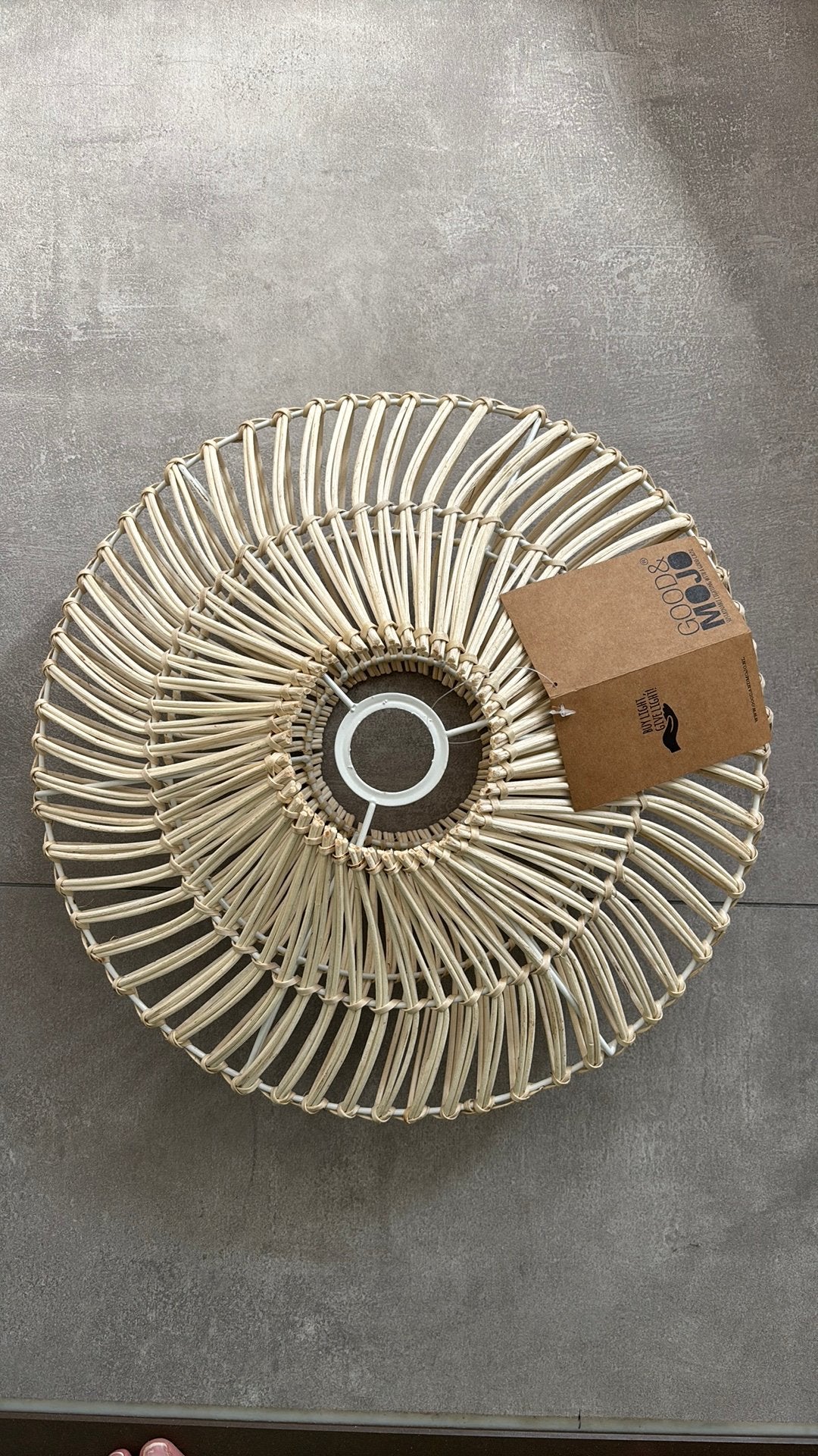Hanglamp/wandlamp rotan, Huis en Inrichting, Lampen | Wandlampen, Overige materialen, Lucide, Wandlamp, Beige