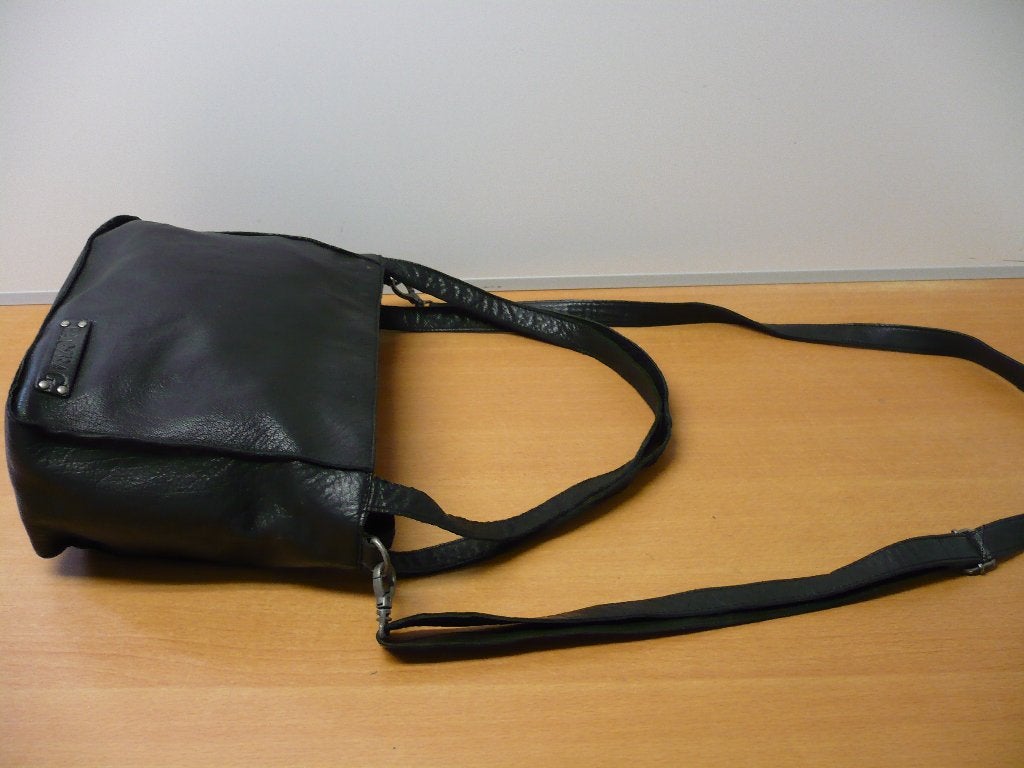 Zwart lederen Bag2bag schouder- / handtas., Gebruikt, Zwart, Leer, Ophalen