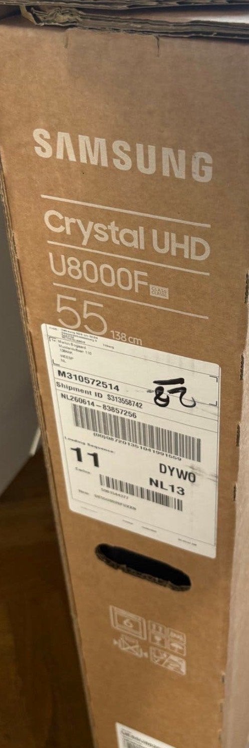 Samsung Crystal UHD Smart TV U8000F 55 inch (Nieuw), LED, 50 Hz, Nieuw, Ophalen of Verzenden
