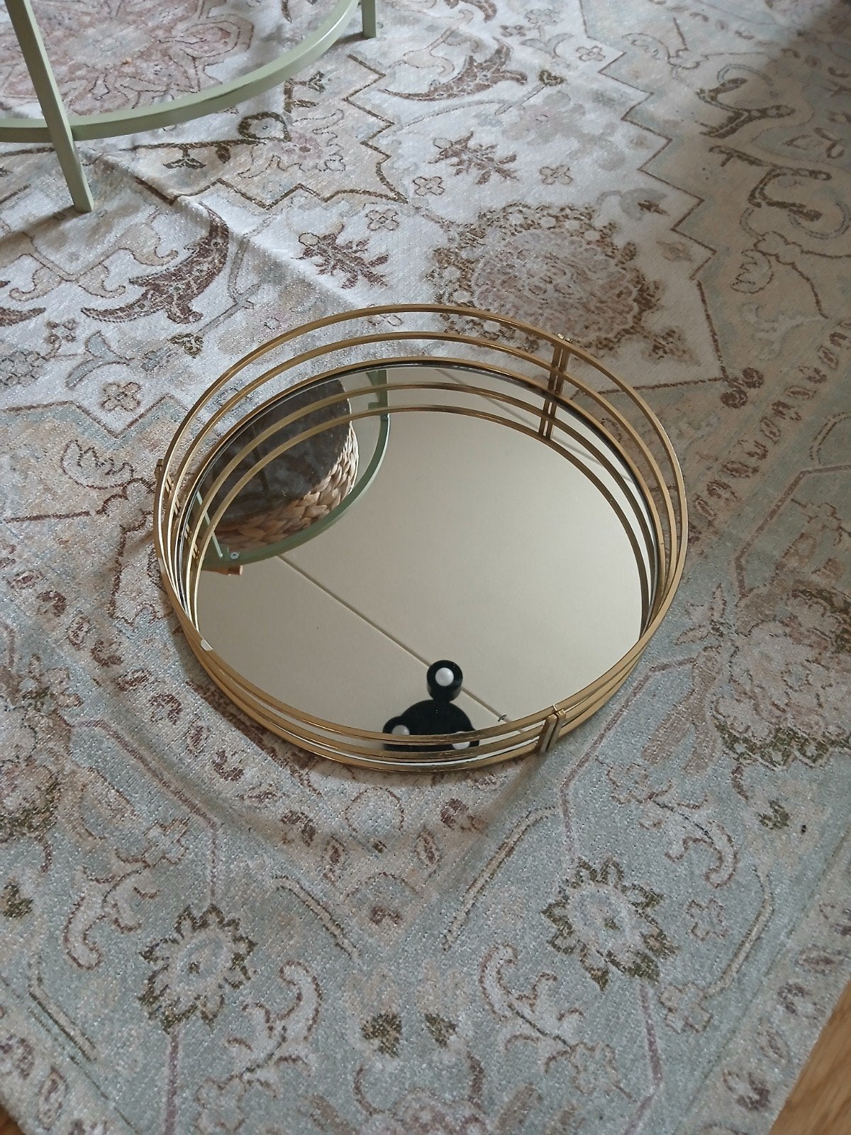 Gouden dienblad, Huis en Inrichting, Woonaccessoires | Dienbladen, Ophalen of Verzenden, Rond, Metaal