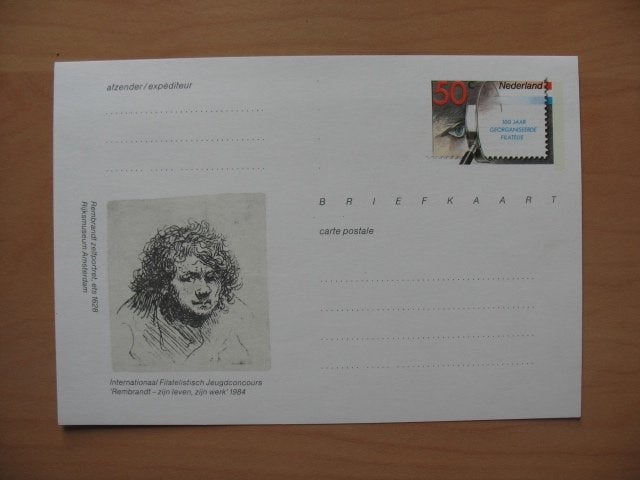 Briefkaart Rembrandt zelfportret, Verzenden, Briefkaart