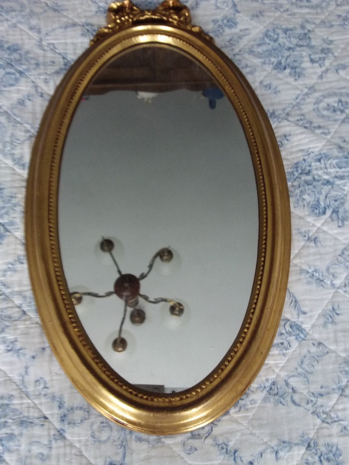 Broccante spiegel, Verzenden, Ovaal, Minder dan 50 cm