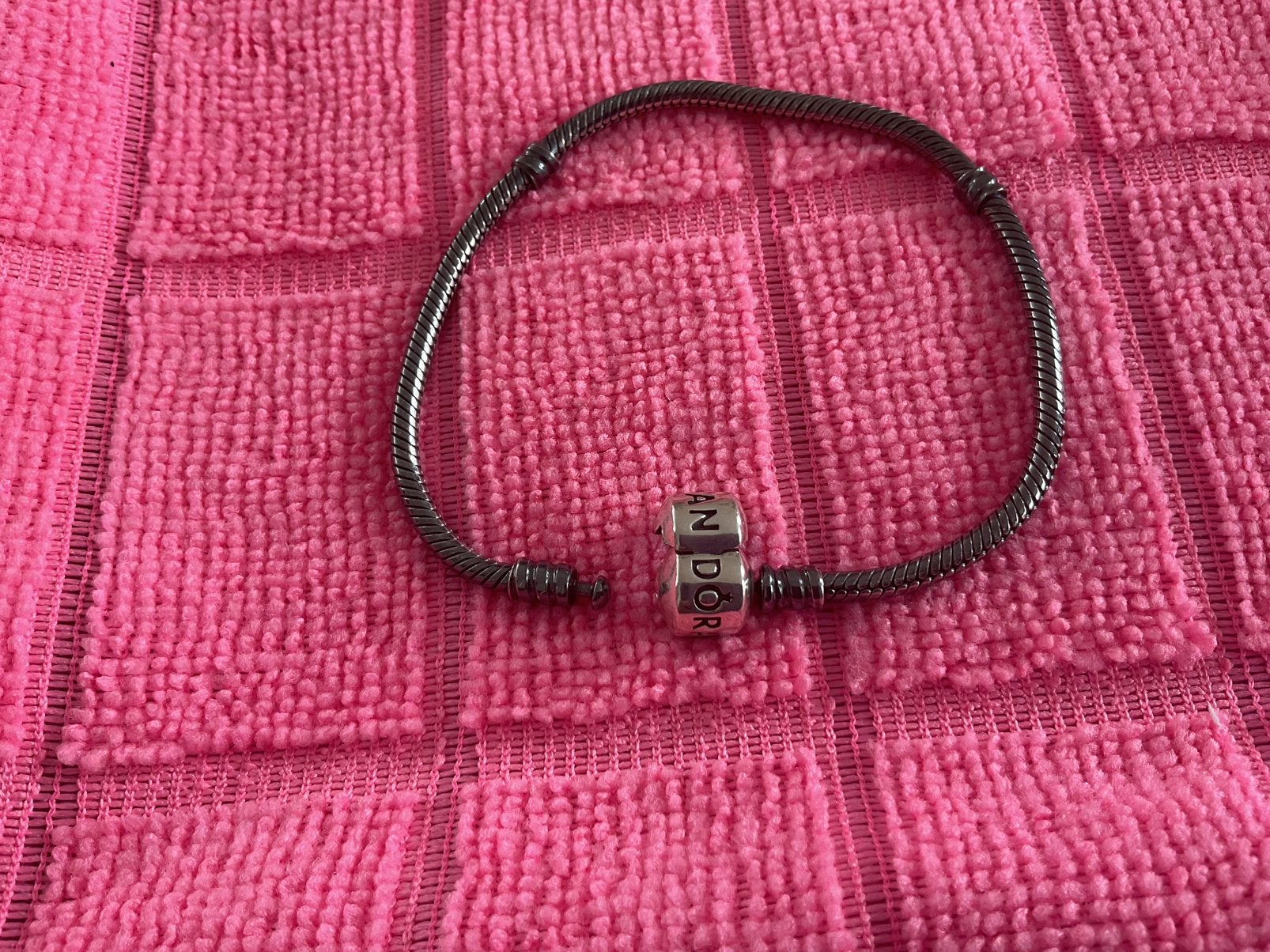 Pandora Armband met geoxideerd zilver, coll item 19 cm, Ophalen of Verzenden, Zo goed als nieuw, Zilver, Pandora
