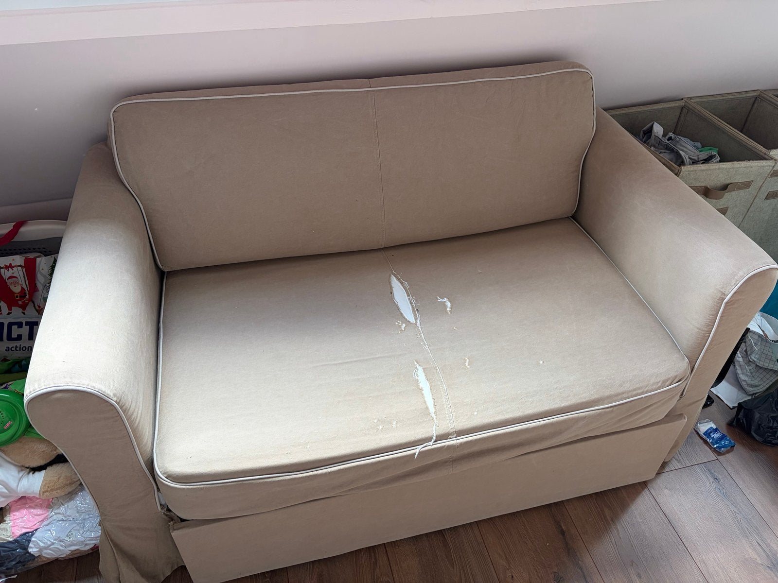 Gratis af te halen: Slaapbank met reparatie nodig, Huis en Inrichting, Ophalen, Gebruikt, 190 cm of minder, Twijfelaar