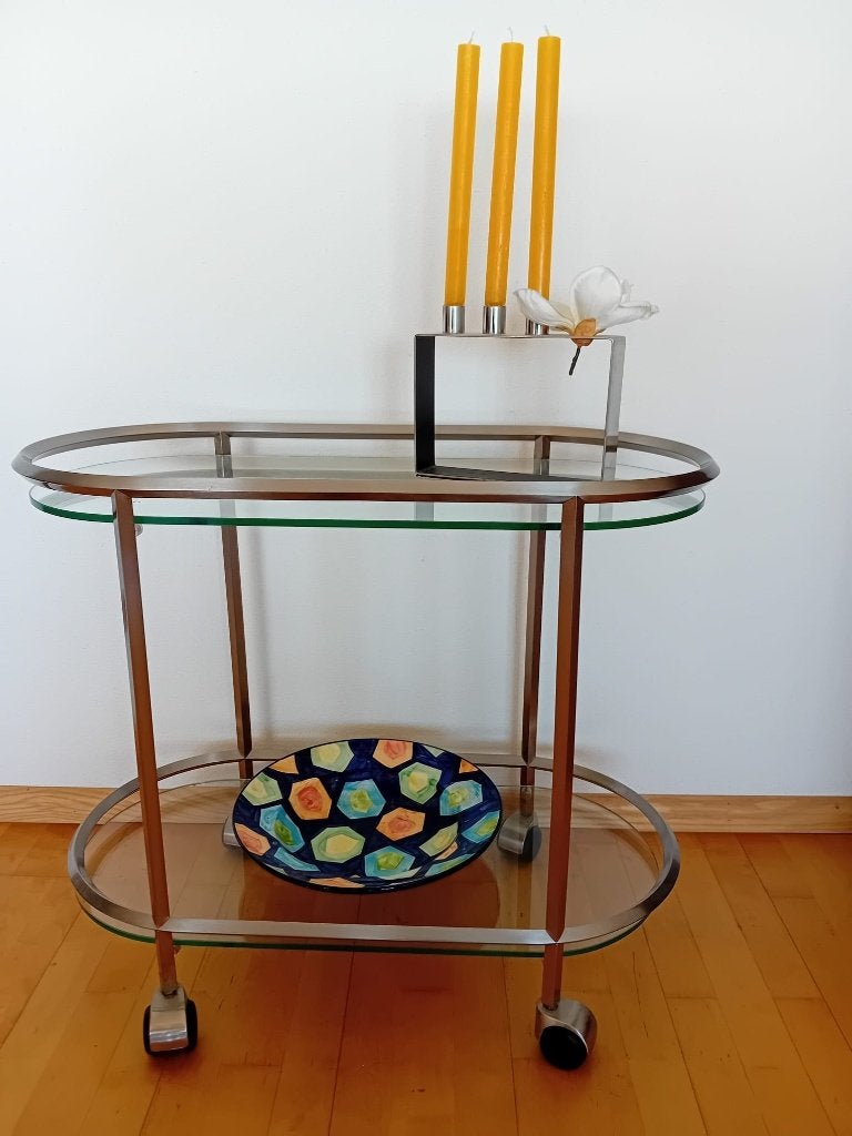 Glazen serveerwagen, Ophalen, 55 tot 75 cm, Modern, Glas