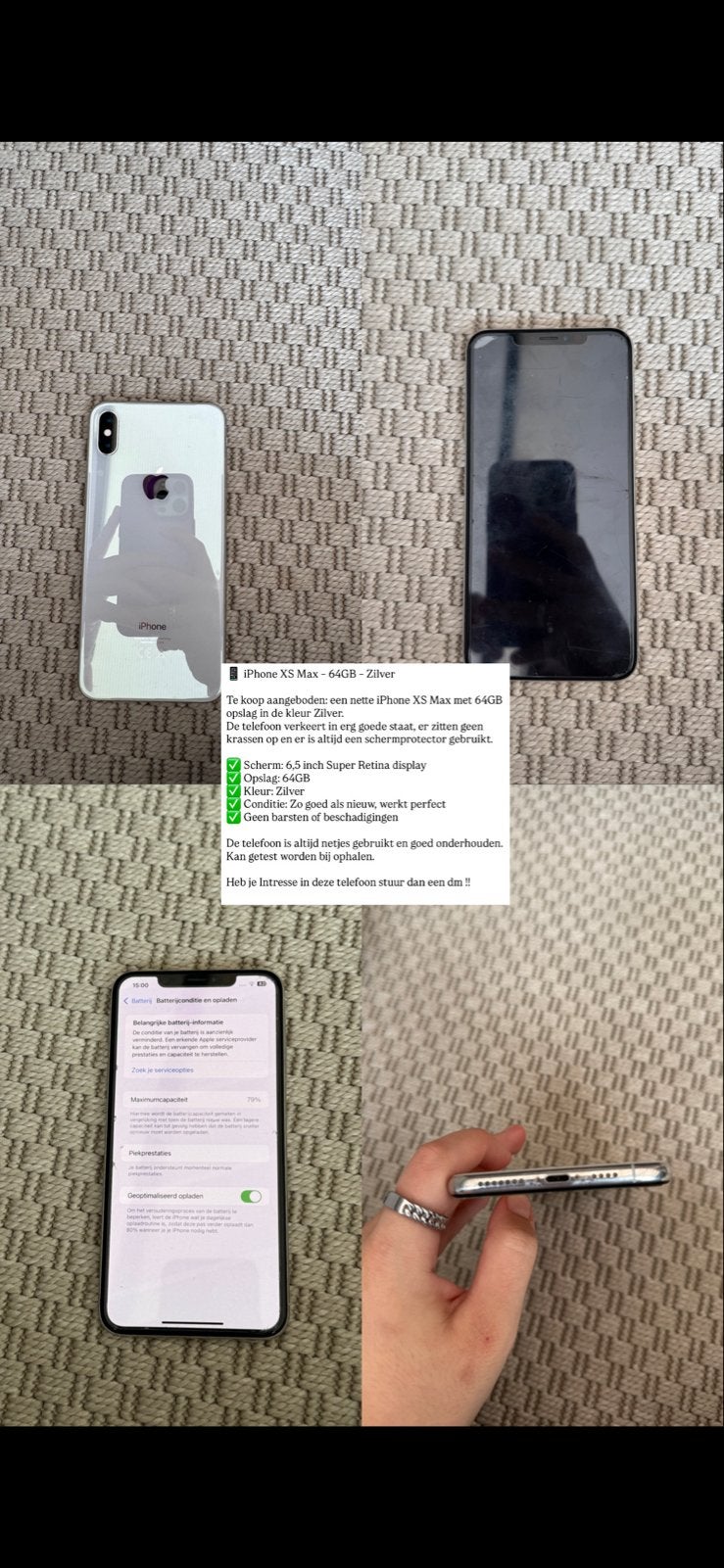 iPhone XS Max 64GB Zilver - Zo goed als nieuw, Ophalen, 64 GB, Zilver, IPhone XS Max