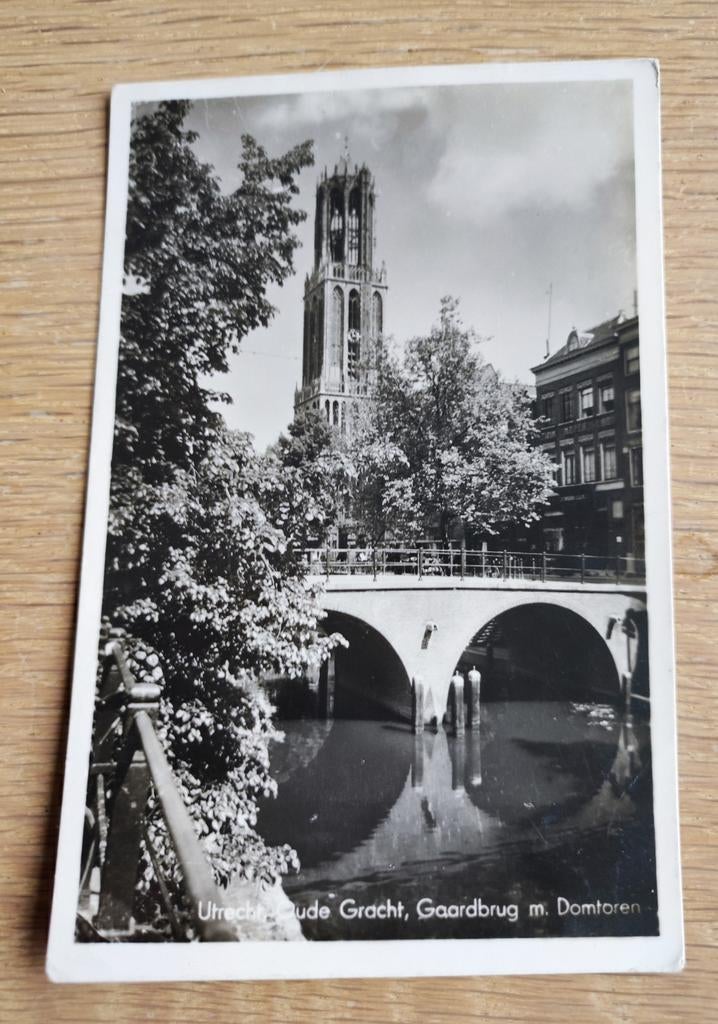 Ansichtkaart Utrecht Oude Gracht Gaardbrug en Domtoren, Ophalen of Verzenden