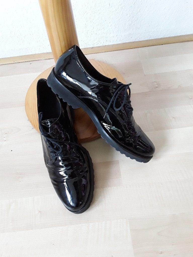 Zwarte lak veterschoen van Gabor mt 6.5 (40, Verzenden, Zwart, Gabor, Sneakers of Gympen