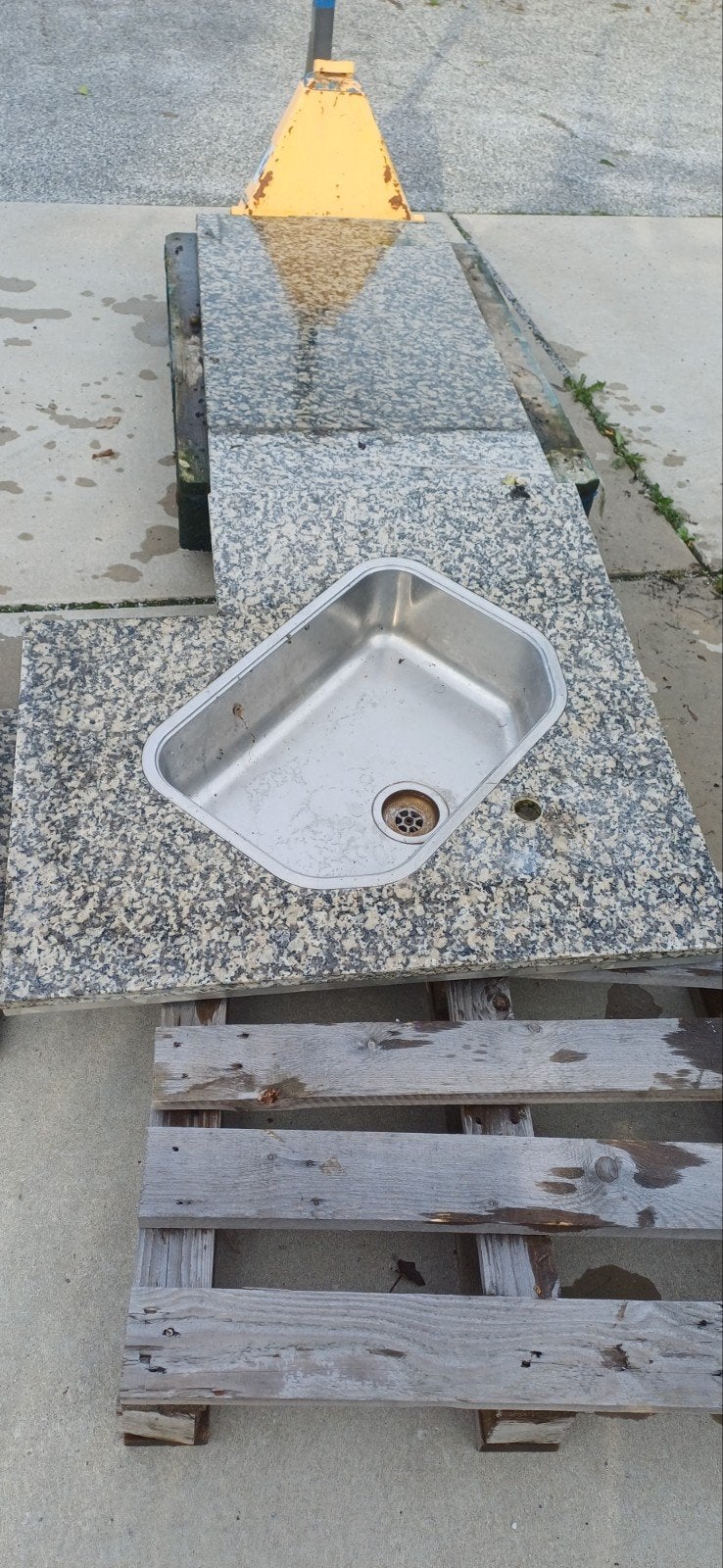 Granieten aanrechtblad met spoelbak - Gebruikt, Ophalen, Steen/keramiek, Meerkleurig, Overige merken