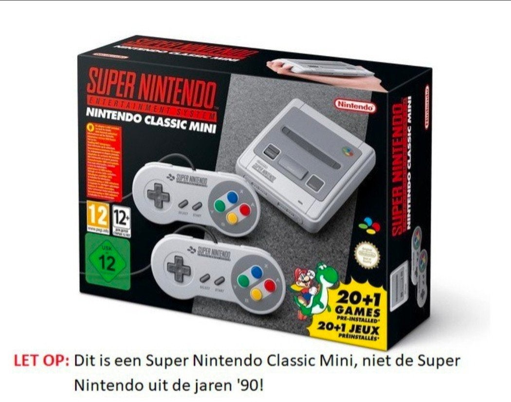 Super Nintendo Classic Mini met 2 controllers, Ophalen, Zo goed als nieuw, Met 2 controllers, Met games
