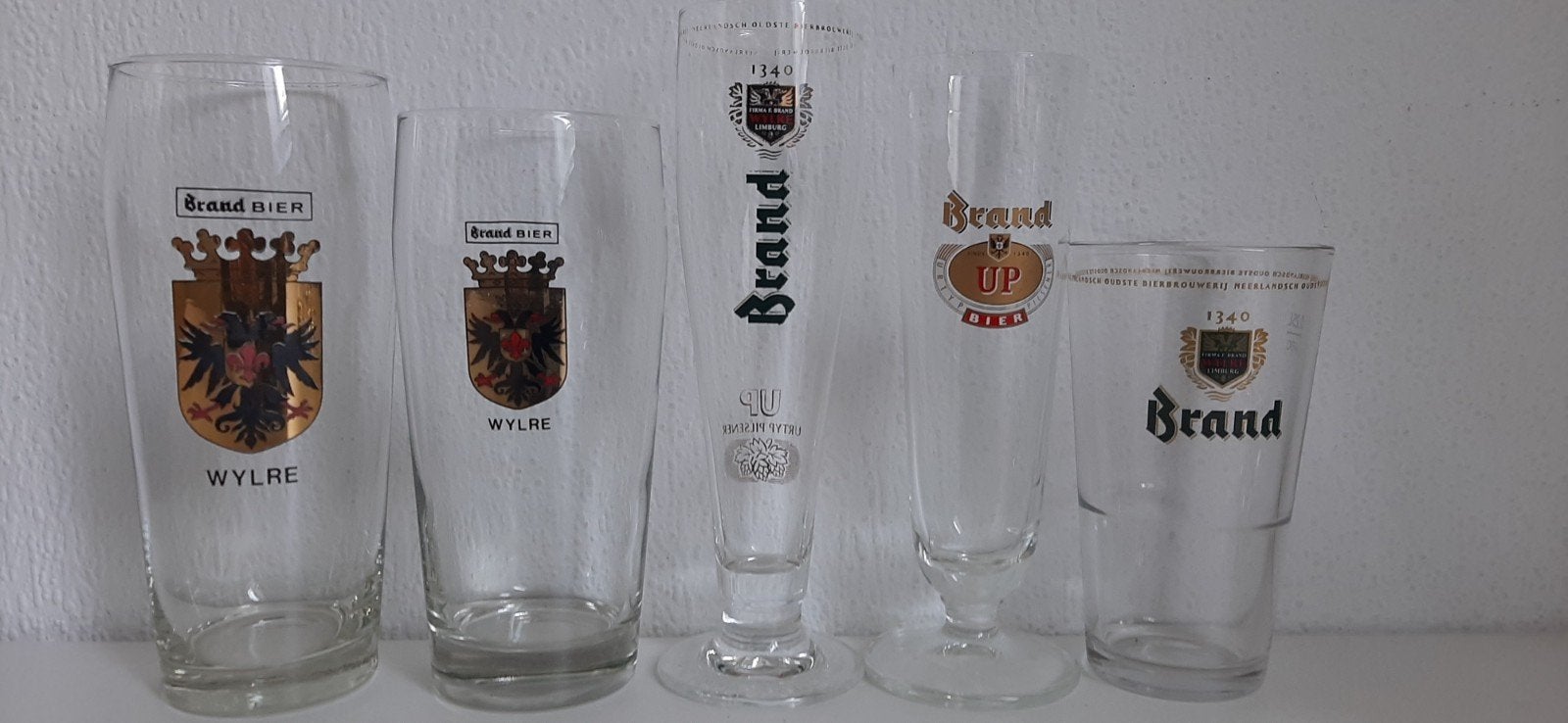 10 Brand Bierglazen Collectie - Diverse Modellen, Verzamelen, Ophalen, Gebruikt, Glas of Glazen, Brand
