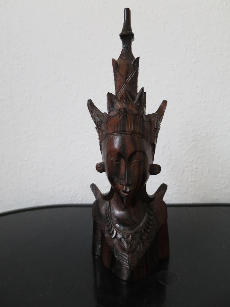 mooi uit coromandel hout gesneden beeld 22 cm, Ophalen of Verzenden