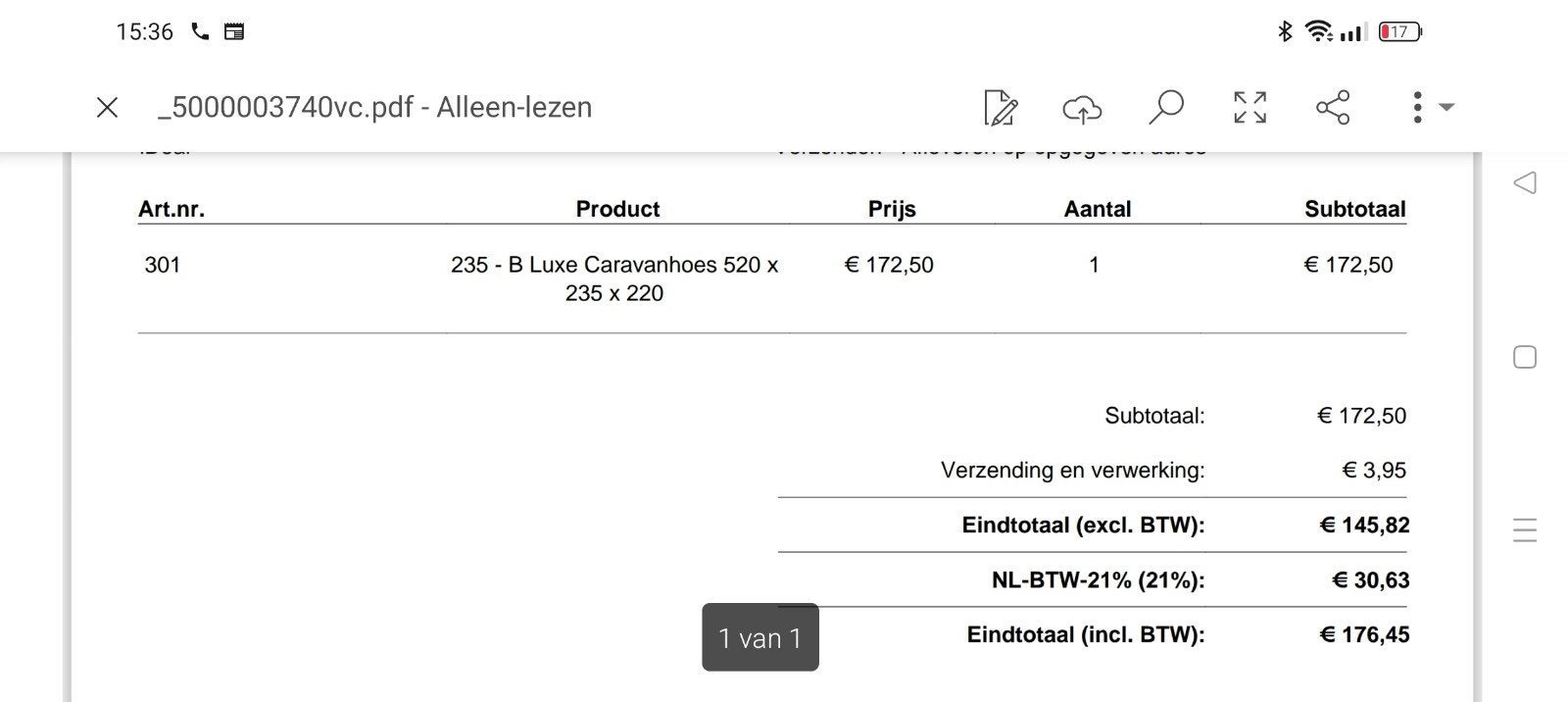 Caravan Hoes, Caravans en Kamperen, Caravan accessoires, Ophalen, Gebruikt